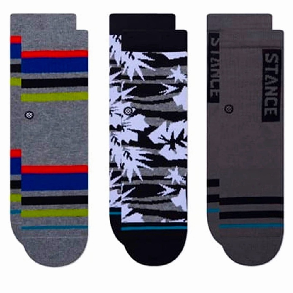 Stance Kids 3 Pack Crew Socks Set Size Large